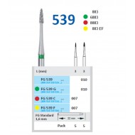 Freze diamantate, flacara, micropreparatii, forma 539 HORICO